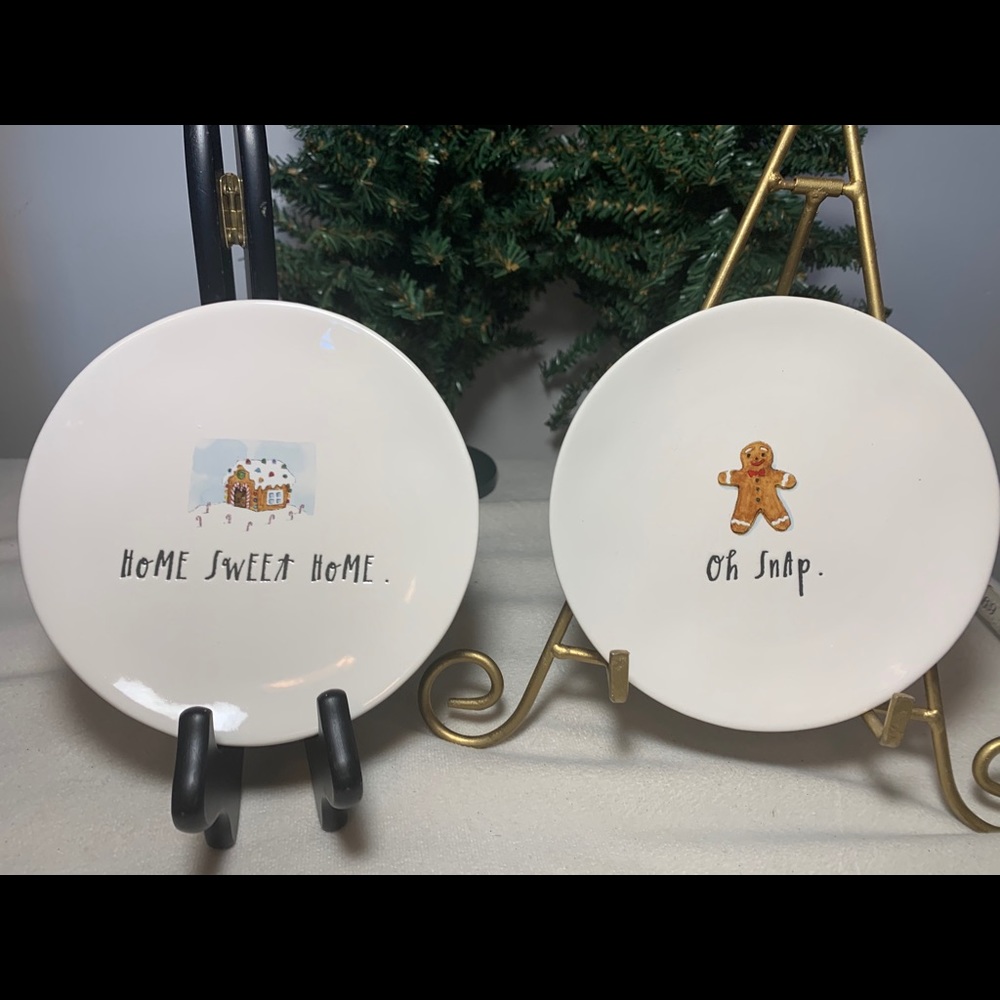 Rae Dunn oh snap gingerbread plate set